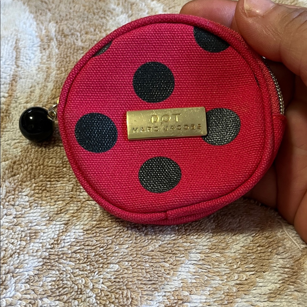 Marc Jacobs Kids Pink and Black Dot Pouch